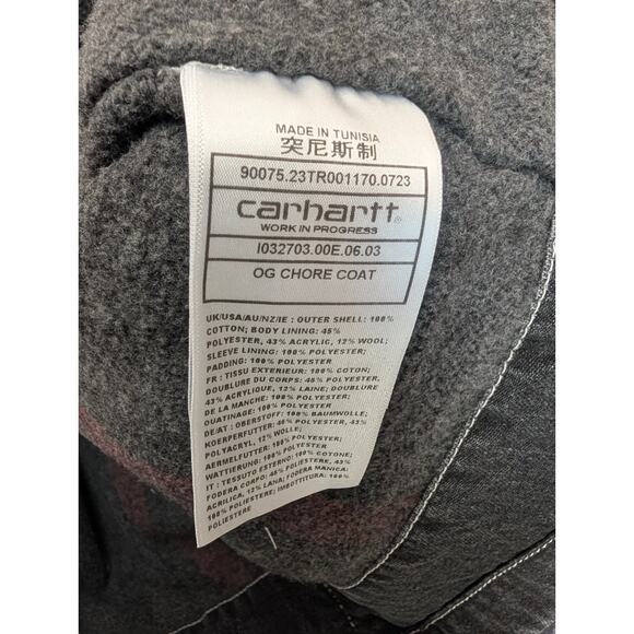 Carhartt OG Chore Coat Mens Small Black Stone Wash Long Sleeve Button Front NWT - Picture 5 of 5